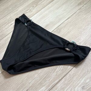 Aerie American Eagle‎ Swimsuit Swim Bikini Bottom Black Tortoise O Rings Large